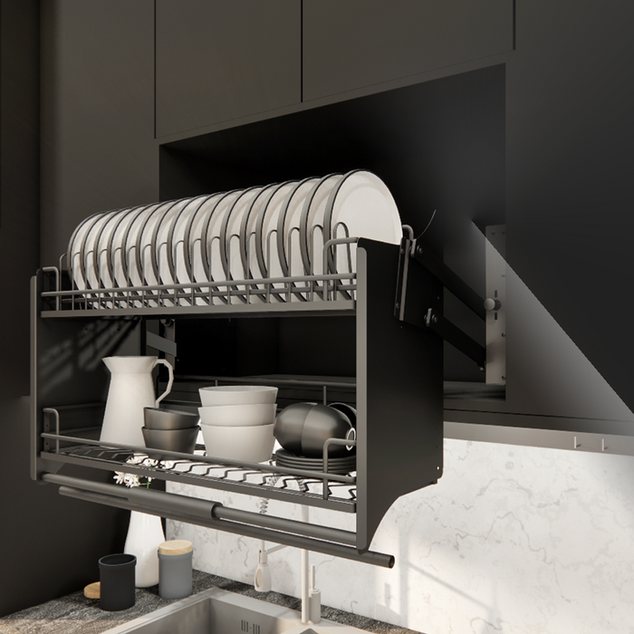 Estrazione Matte Black Series Pull Down SUS304 Dish Rack