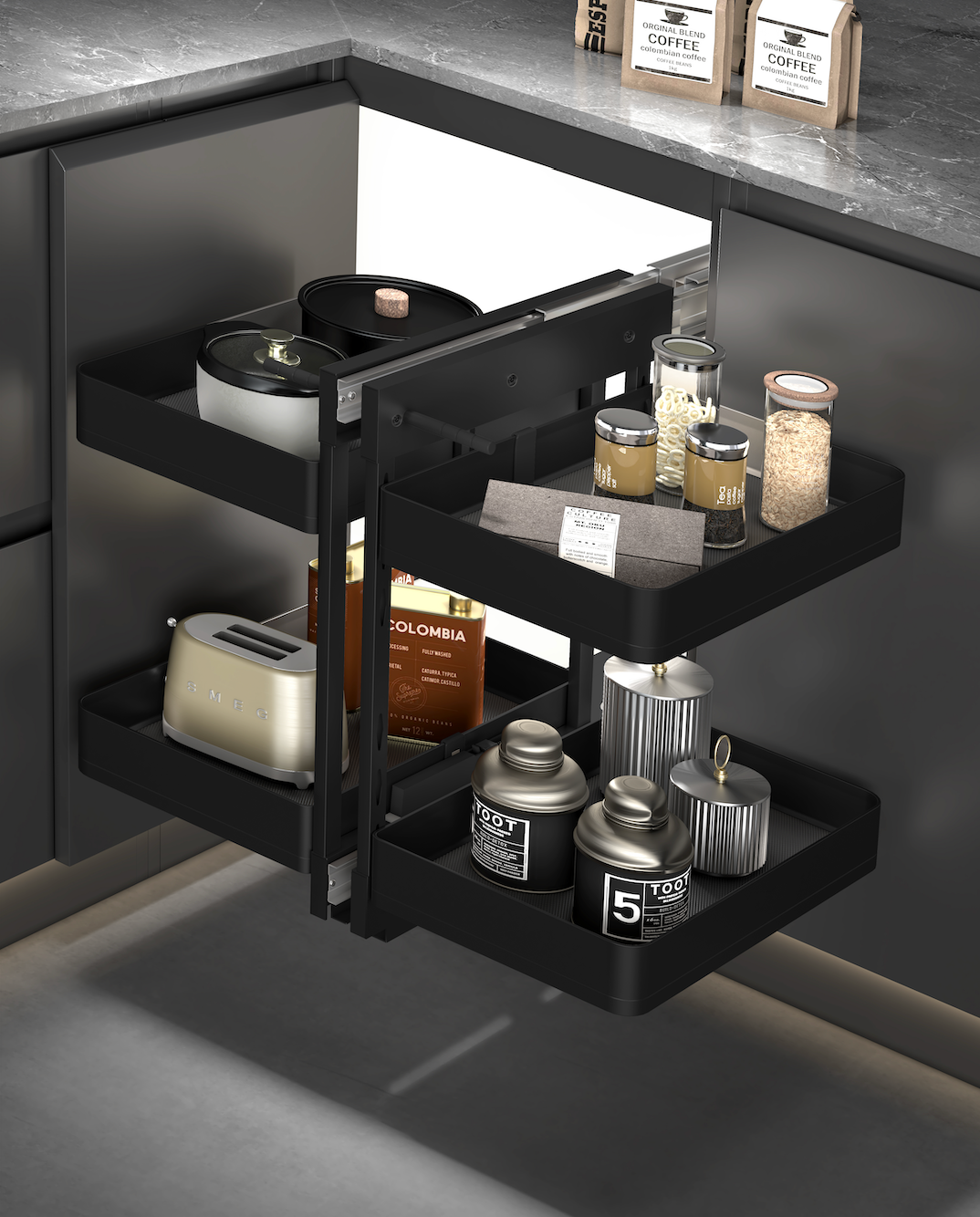 Rinova-ELKY Basket-Matte Black Series-Magic corner