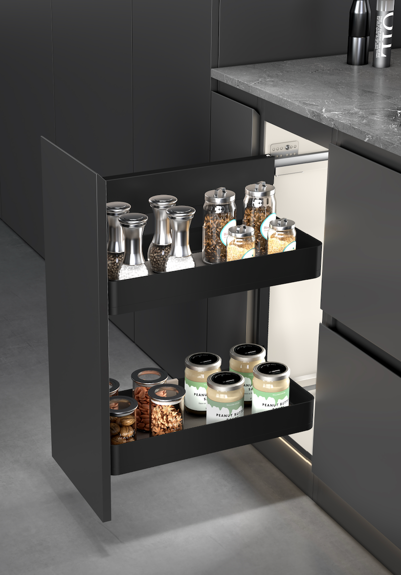 Estratto-ELKY Basket-Matte Black Series-Bottle pull out basket