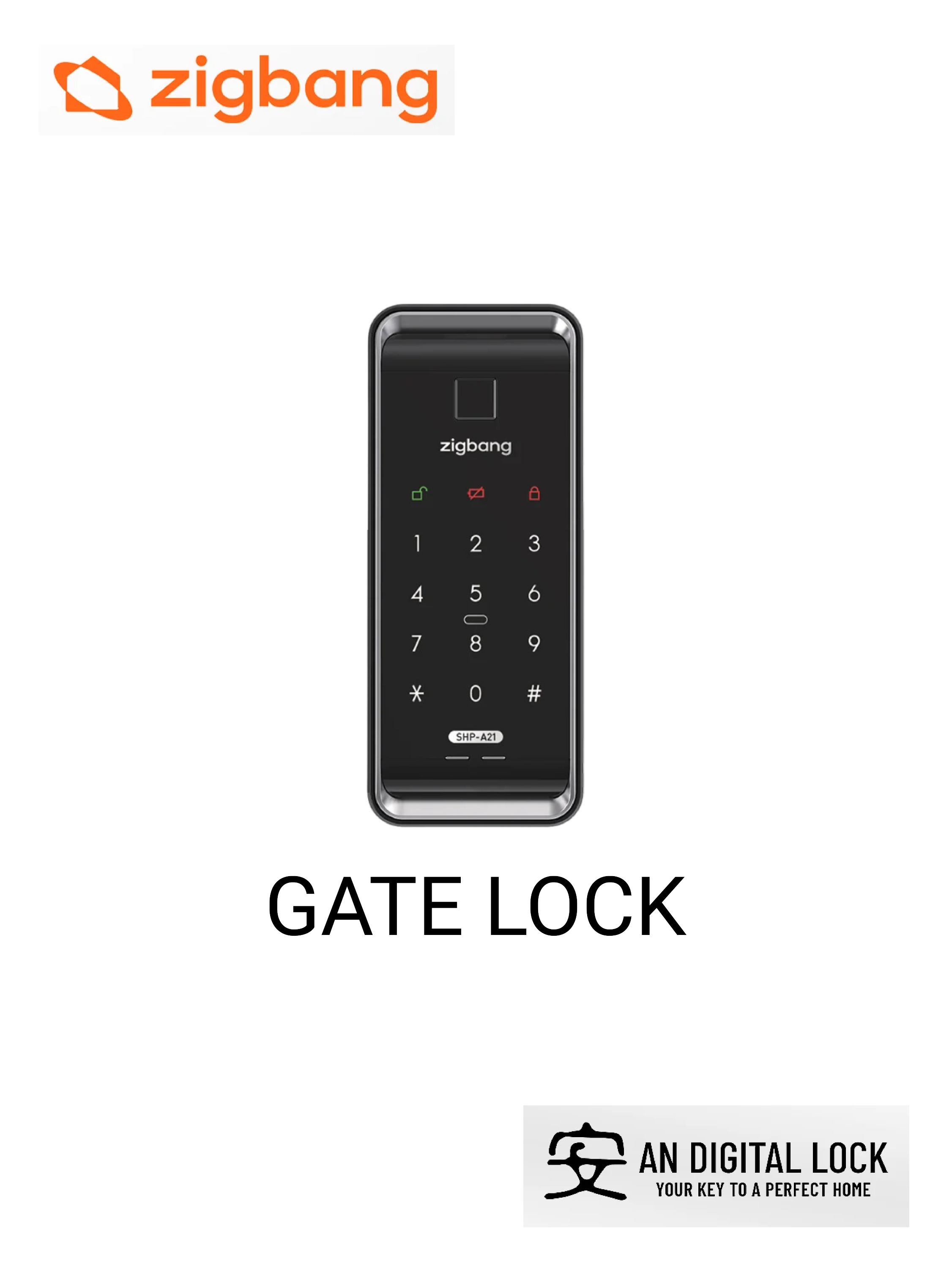 Zigbang SHP-A21 Digital Gate Lock