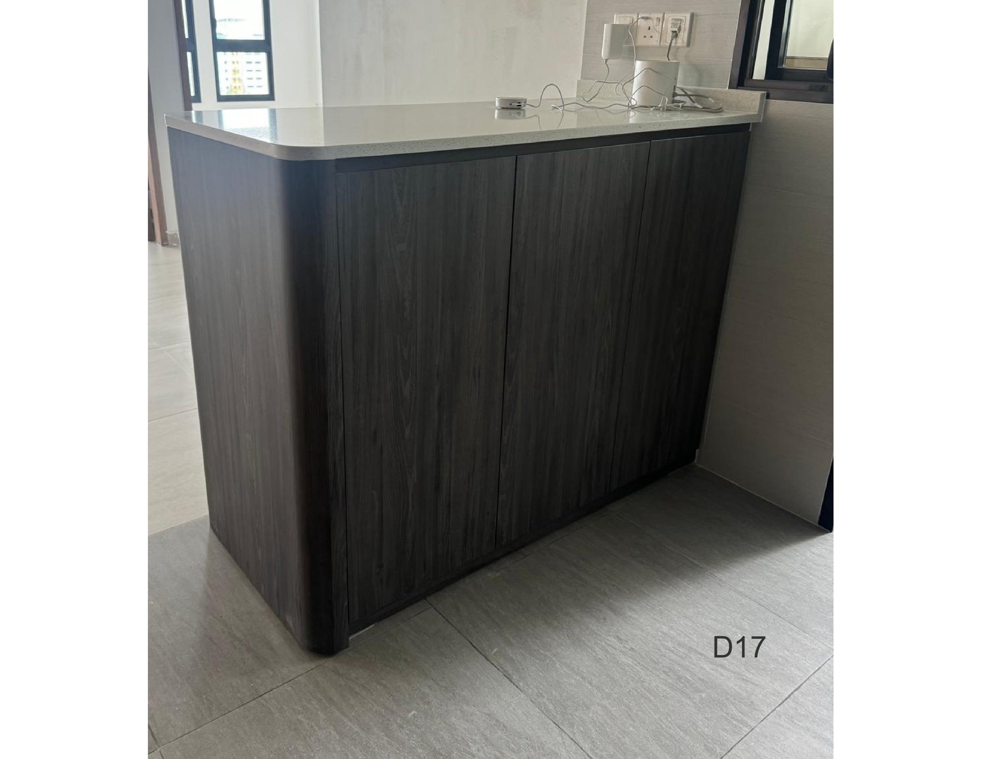 Carpentry Works - KITCHEN CABINET (CASEMENT DOOR) 2 COLOUR LAMINATE & 3 NOS DRAWER