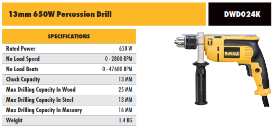 650W 13mm 550W 0-2800pm Rotary Drill