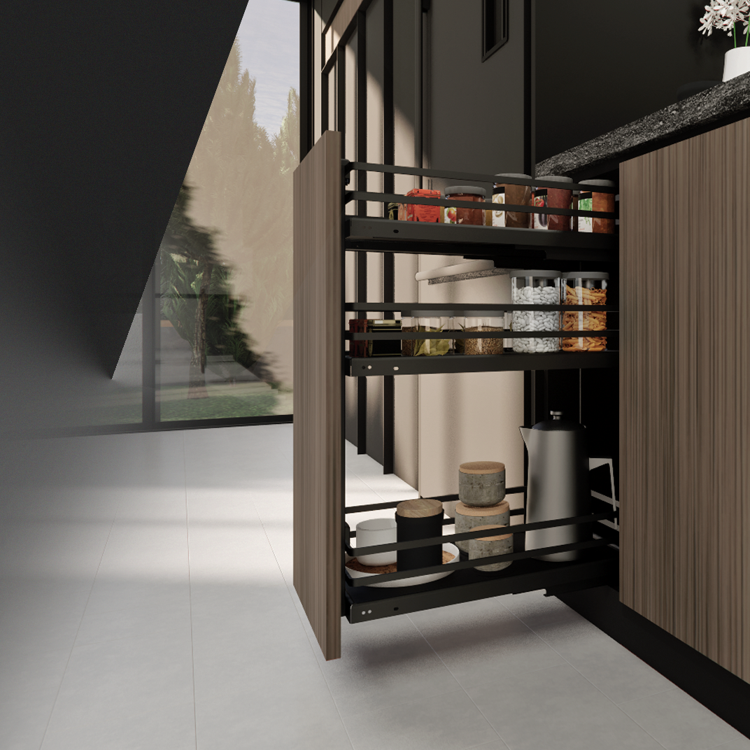 Tristrato - Matte Black Series SUS304 3 TIER DRAWER BASKET C/W FULL EXT RUNNER