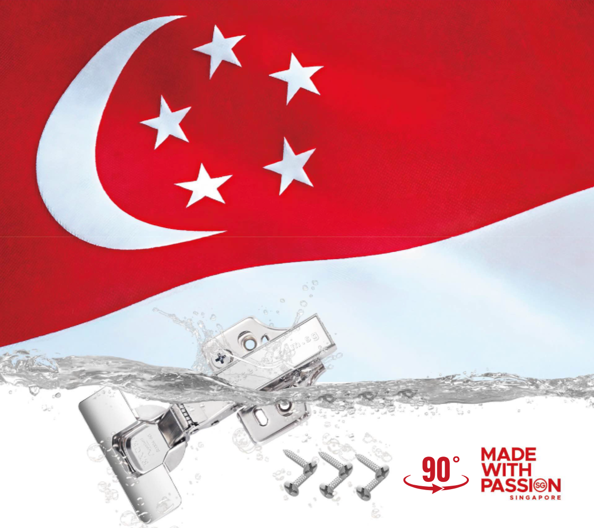 Aversa Italian Series EHP18-SUS304-90-V7.0 Stainless Steel Soft-Closing 90 Degree Hinge