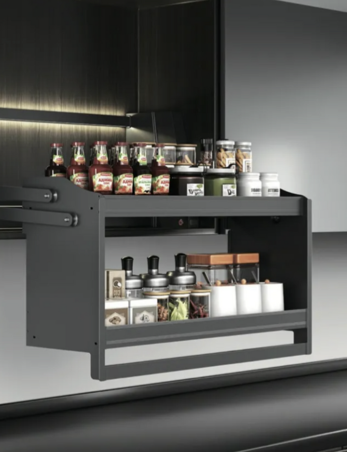 Strato-Matte Black-Automatic Double-Layer Cabinet Lift