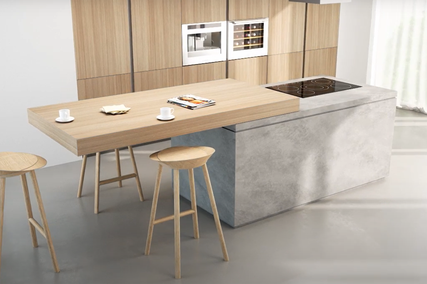 Breakfast Top - Sliding table top for the kitchen