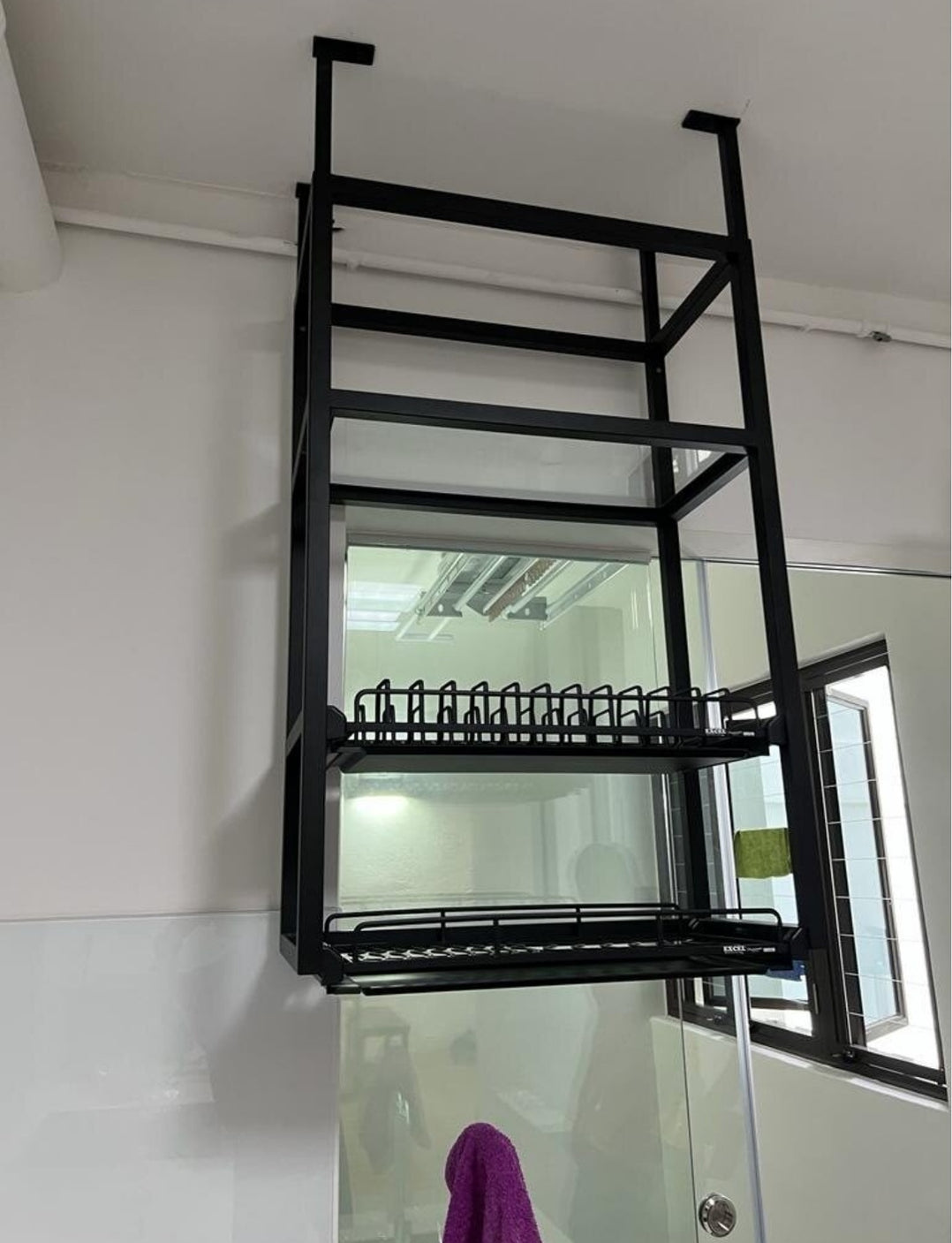 EXCEL NAZZARO Ceiling Mounted Stainless Steel Dish Rack — Excel Hardware