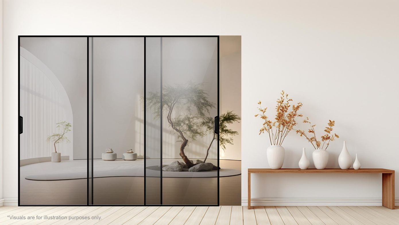 (35x08) Eclipsed 3 Panel Pulley Sliding Door