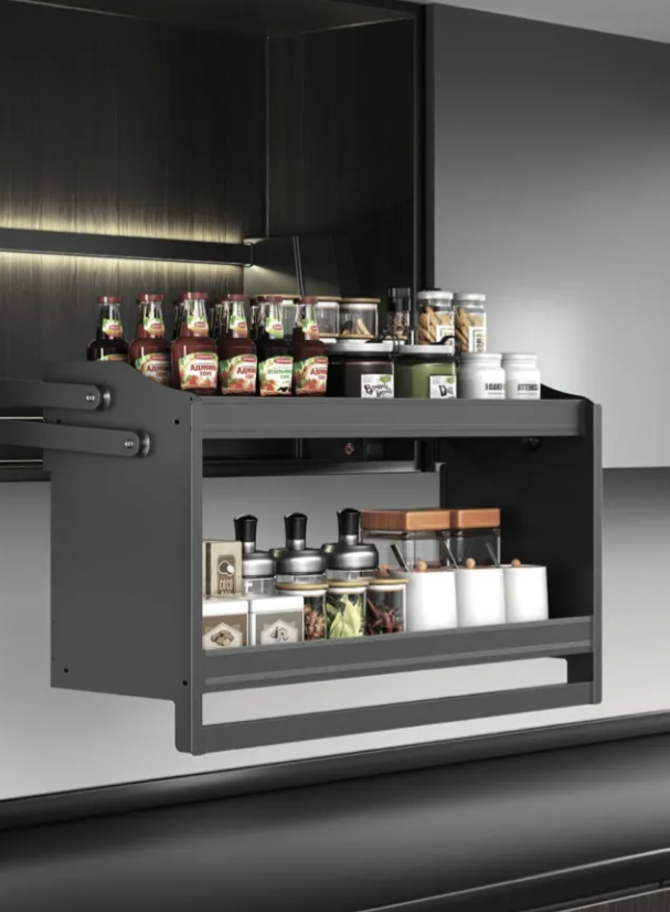 Strato automatic double-layer cabinet lift with two tiers of storage