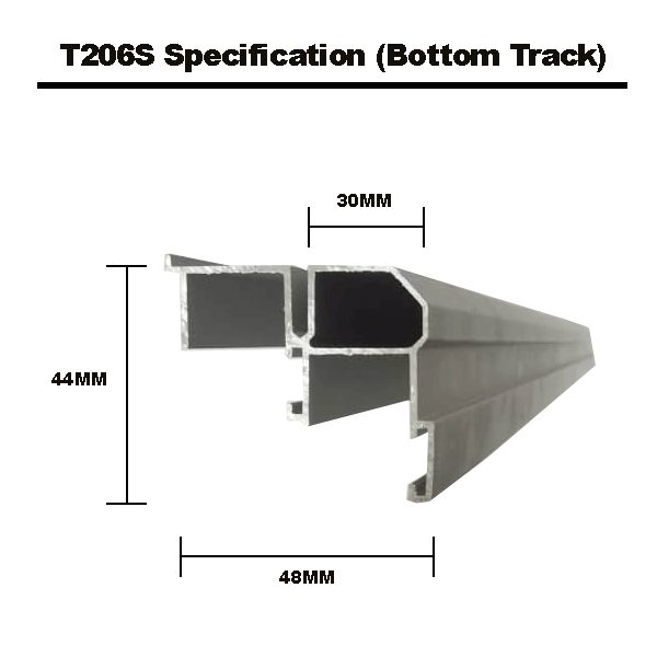 EXCEL-AREZZO T206S TOP AND BOTTOM AL. TRACK (3M TRACKS ONLY)