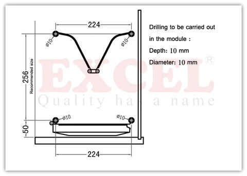 EXCEL - CIPRIANA E007-SUS304 Dish Tray + Al/Die Cast Connector