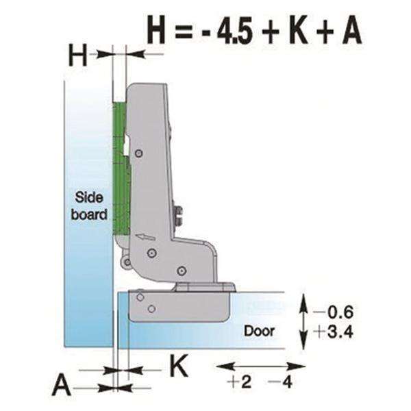 SOFT CLOSING HINGE W/ADJ MP