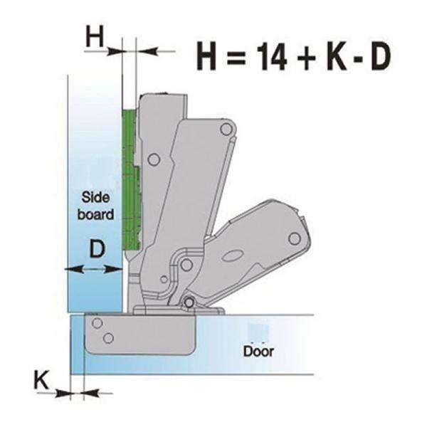SOFT CLOSING HINGE W/ADJ MP