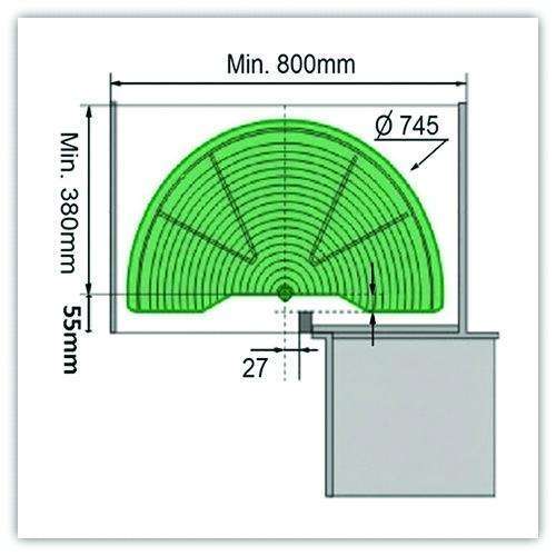 EXCEL - 180 Deg Turnable Corner Basket