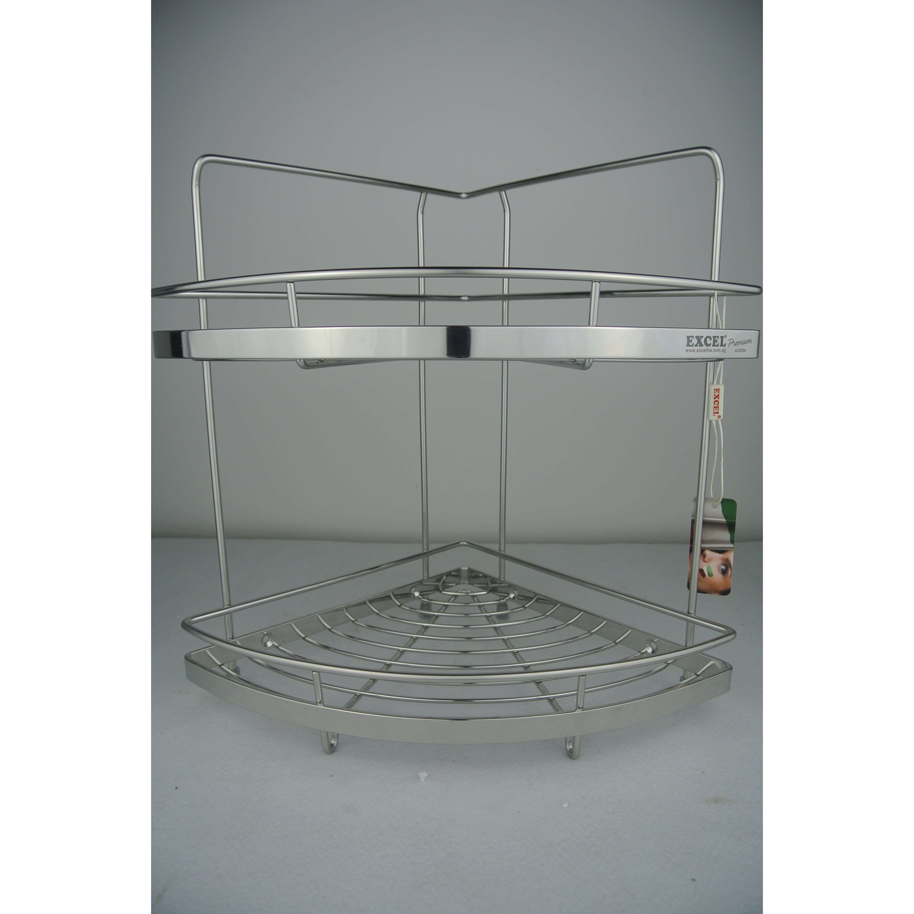order N4 L2. K7 ♡ ITALIAN Series Sus304 2 Tier Corner L-shaped Corner Rack